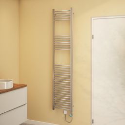 Flomasta 1800mm x 400mm 1364BTU Chrome Flat Electric Towel Radiator