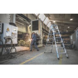 Zarges Aluminium 1.74m 7 Step Swingback A Frame Step Ladder