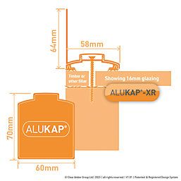 ALUKAP-XR Brown  Glazing Wall Bar with Gasket 3000mm x 60mm