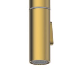 Clearwater Topaz TOP30BB Double Lever Tap with Twin Spray Pull-Out Brushed Brass PVD