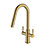 Clearwater Topaz TOP30BB Double Lever Tap with Twin Spray Pull-Out Brushed Brass PVD
