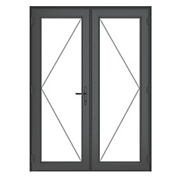 Crystal  Anthracite Grey Triple-Glazed uPVC French Door Set 2055mm x 1490mm