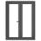 Crystal  Anthracite Grey Triple-Glazed uPVC French Door Set 2055mm x 1490mm