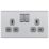 LAP  13A 2-Gang DP Switched Power Sockets Brushed Stainless Steel  with Graphite Inserts 5 Pack