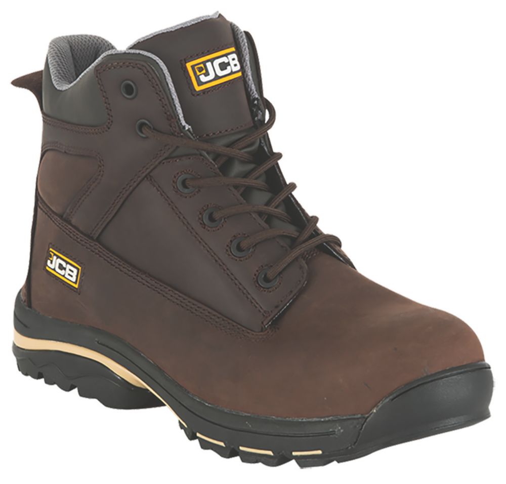 JCB Workmax+ Safety Boots Dark Brown Size 8 | Safety Boots | Screwfix.com