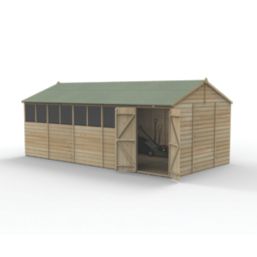 Forest Beckwood 19' 6" x 10' (Nominal) Reverse Apex Shiplap Timber Shed with Base & Assembly