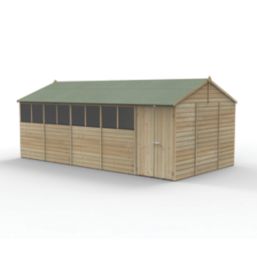 Forest Beckwood 19' 6" x 10' (Nominal) Reverse Apex Shiplap Timber Shed with Base & Assembly