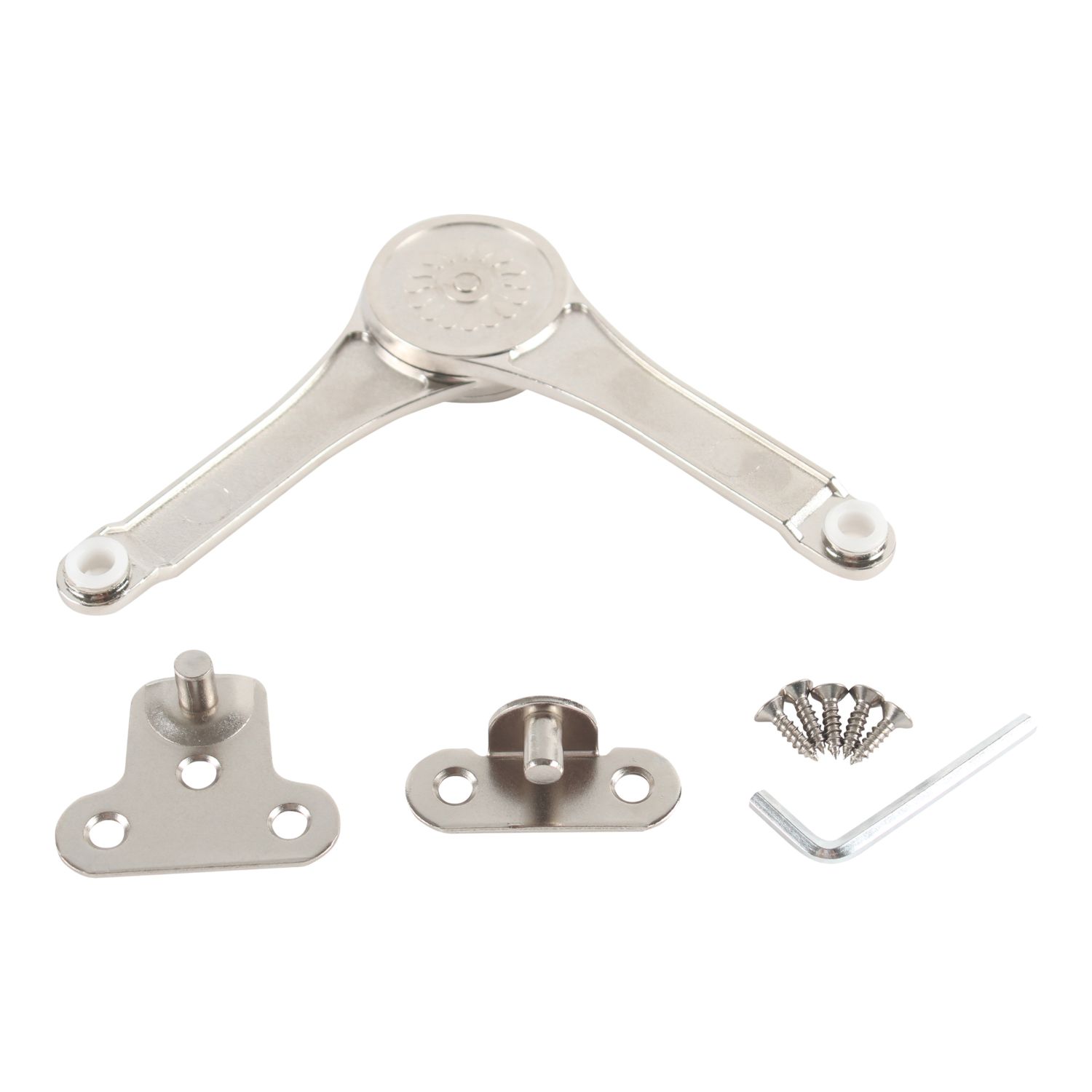 Essentials Satin Silver Flap Stay Hinges 280-400mm 2 Pack (613TE)