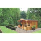 Shire Lydford 2 12' x 16' 6" (Nominal) Apex Timber Log Cabin with Assembly