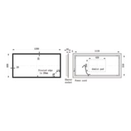 Florida Wide Rectangular Bathroom Mirror With 4320lm LED Light 1200mm x 600mm