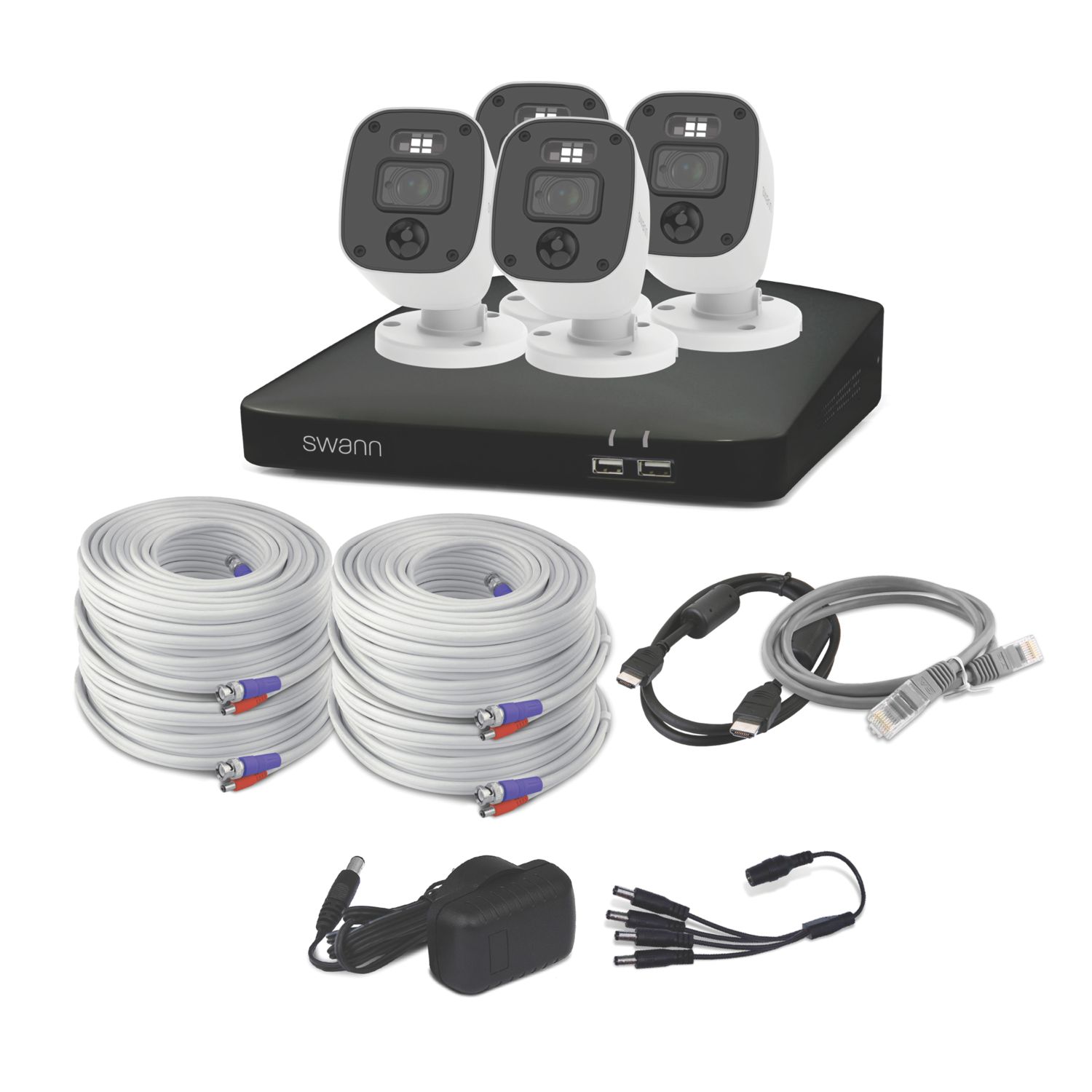 Swann 256GB 8-Channel 4K DVR CCTV Kit & 4 x 2K Indoor & Outdoor Cameras (614AV)