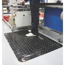 COBA Senso Dial Anti-Fatigue Floor Mat Black 10m x 1m x 10mm