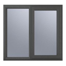 Crystal  Right-Hand Opening Obscure Triple-Glazed Casement Anthracite on White uPVC Window 1190mm x 1040mm