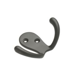 Decohooks Two Prong Wide Hooks Matt Black 45mm 2 Pack