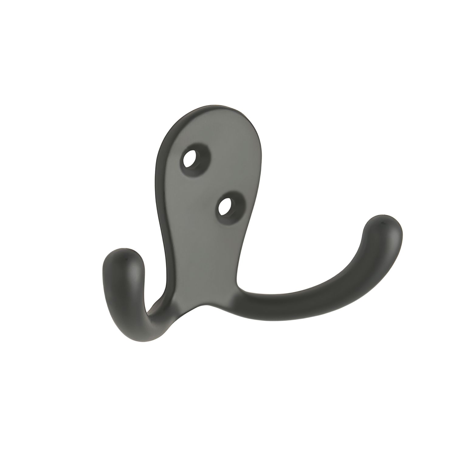 Decohooks Two Prong Wide Hooks Matt Black 45mm 2 Pack (614KK)
