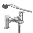 Refurb Bristan Quest Chrome 120mm Deck Mounted Dual Control Manual Shower Mixer Tap