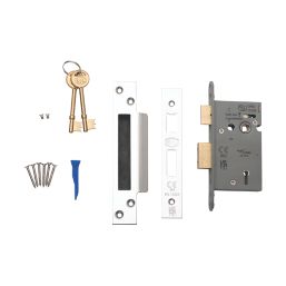 Smith & Locke Fire Rated  5 Lever Polished Chrome Architectural Sash Lock 76mm Case - 57mm Backset