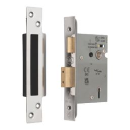 Smith & Locke Fire Rated  5 Lever Polished Chrome Architectural Sash Lock 76mm Case - 57mm Backset