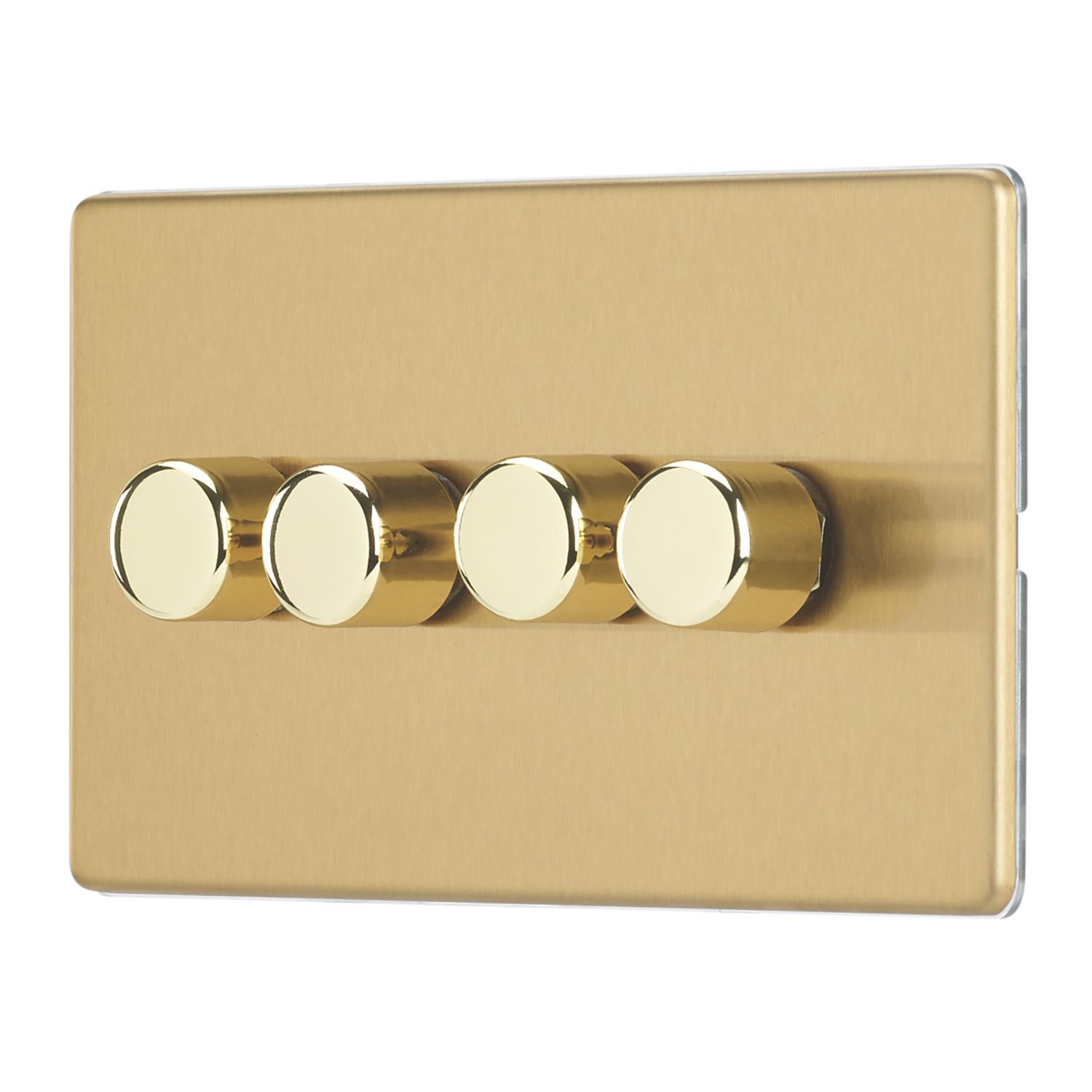 Contactum Lyric 4-Gang 2-Way LED Dimmer Switch Brushed Brass (614RR)