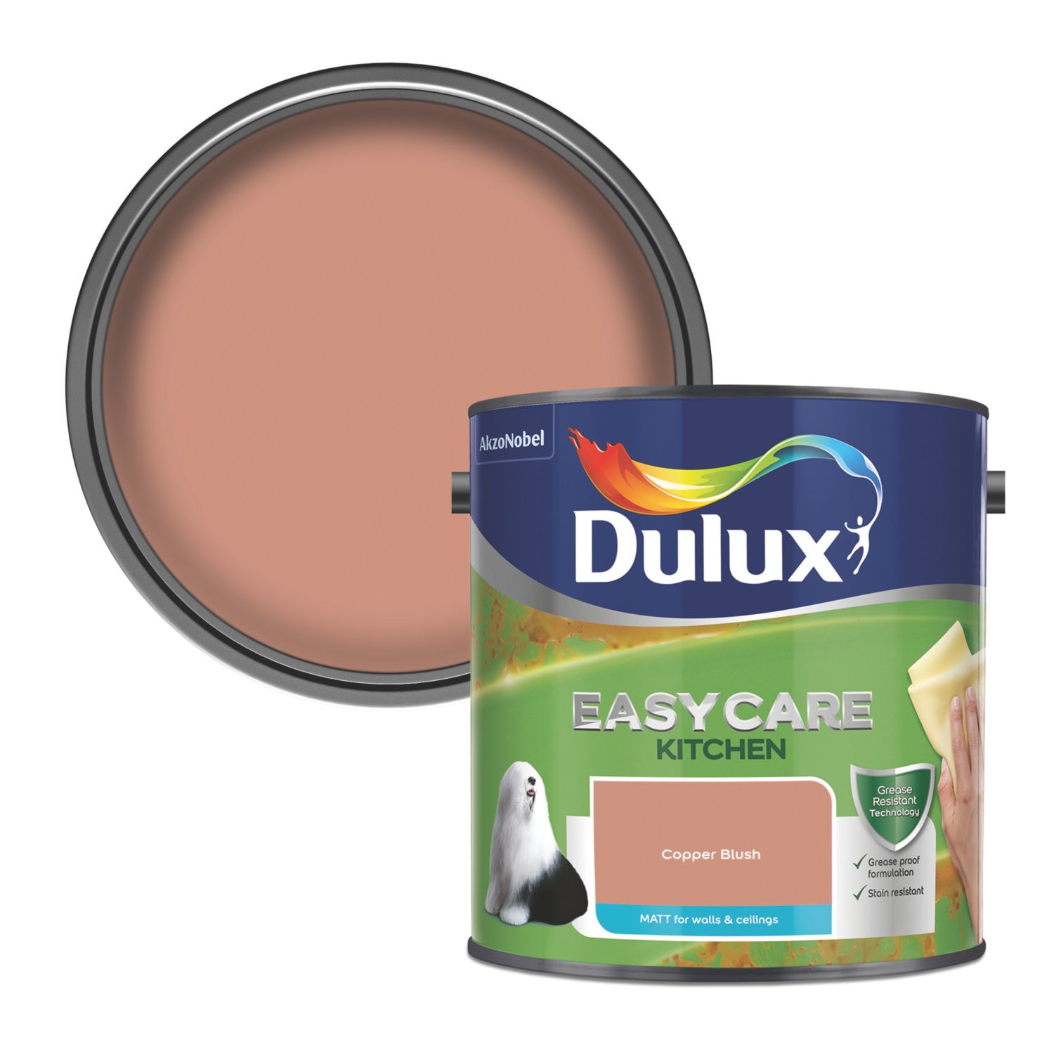 Dulux Easycare 2.5Ltr Copper Blush Matt Emulsion Kitchen Paint (614RT)