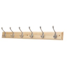Essentials 6-Hook Rail Pine 685mm x 105mm