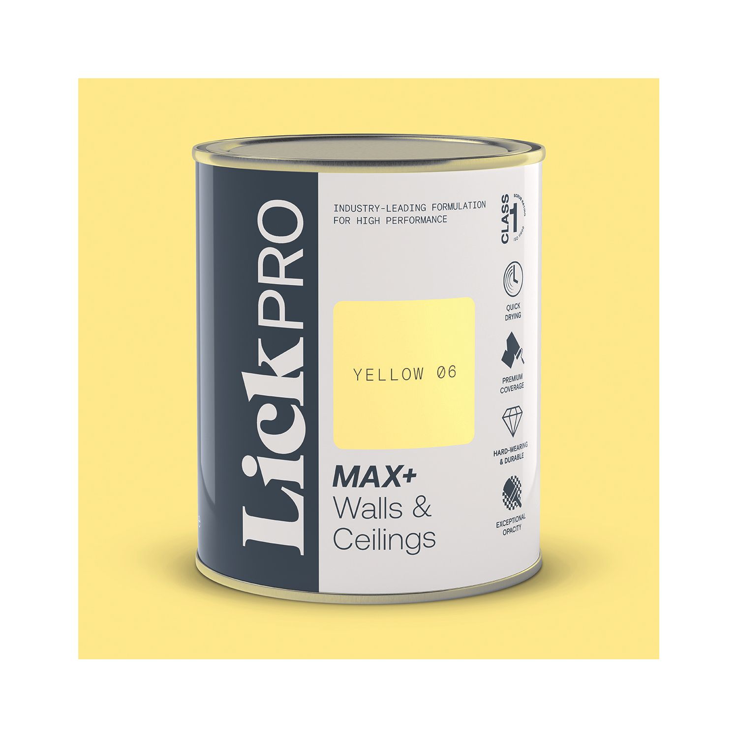 LickPro Max+ 1Ltr Yellow 06 Matt Emulsion Paint (614TM)