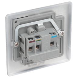 British General Nexus Metal 5A 1-Gang Unswitched Round Pin Socket Brushed Steel with Graphite Inserts