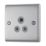 British General Nexus Metal 5A 1-Gang Unswitched Round Pin Socket Brushed Steel with Graphite Inserts