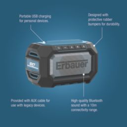 Erbauer ERI1109RDI 18V Li-Ion EXT Cordless Bluetooth Speaker - Bare