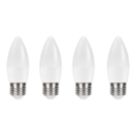 Essentials  E27 Candle LED Light Bulb  470lm 4.2W 4 Pack