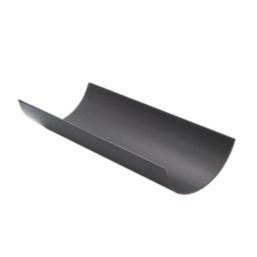 FloPlast Cast Iron Effect PVC Half Round Gutter Black 112mm x 3m 6 Pack