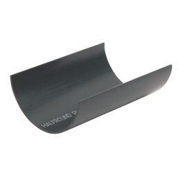 FloPlast Cast Iron Effect PVC Half Round Gutter Black 112mm x 3m 6 Pack