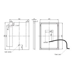 Ohio Rectangular Bathroom Mirror With 2460lm LED Light 500mm x 700mm