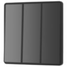 British General Evolve 20A 16AX 3-Gang 2-Way Light Switch  Black Chrome