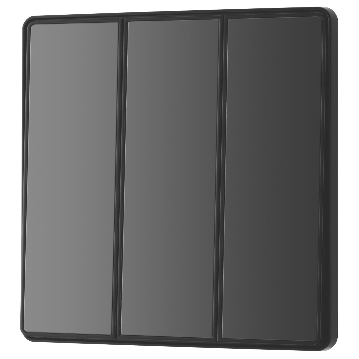 British General Evolve 20A 16AX 3-Gang 2-Way Light Switch Black Chrome (615CH)