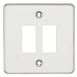 Knightsbridge  2-Module Grid Faceplate Polished Chrome