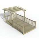 Forest Ultima 16' x 8' (Nominal) Flat Pergola & Decking Kit with 4 x Balustrades (4 Posts) & Canopy