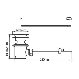 Flomasta Slotted Captive Lever Basin Waste Chrome