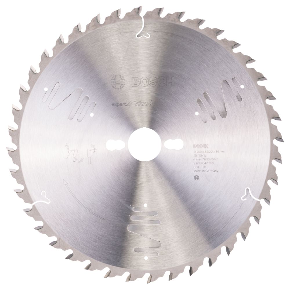 Bosch Expert Wood Circular Saw Blade 250mm x 30mm 40T - Screwfix