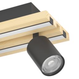 Eglo Gesteira LED 3-Light Spotlight Black & Brown 23W 1900lm
