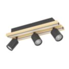 Eglo Gesteira LED 3-Light Spotlight Black & Brown 23W 1900lm