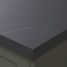 Wilsonart  Matt Black Marble Effect Laminate Worktop 4100mm x 620mm x 38mm