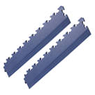 Garage Floor Tile Company X Joint Interlocking Edge Ramp Blue 587mm x 90mm 2 Pack