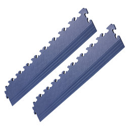 Garage Floor Tile Company X Joint Interlocking Edge Ramp Blue 587mm x 90mm 2 Pack