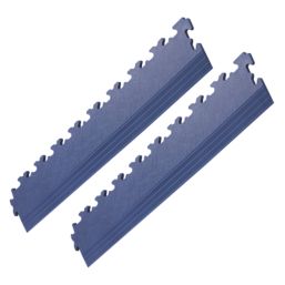 Garage Floor Tile Company X Joint Interlocking Edge Ramps Blue 497mm x 90mm 2 Pack