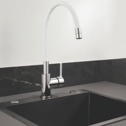 Piasa   Pull-Out Spray Mixer Kitchen Tap Chrome & White