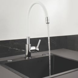 Piasa   Pull-Out Spray Mixer Kitchen Tap Chrome & White