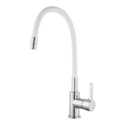 Piasa   Pull-Out Spray Mixer Kitchen Tap Chrome & White