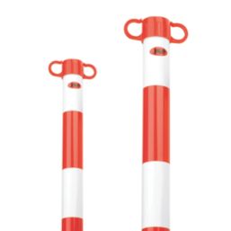 JSP  Barrier Chain Support Posts & Bases Red/White 101mm 2 Pack