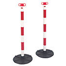 JSP  Barrier Chain Support Posts & Bases Red & White 101mm 2 Pack